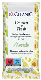 CLEANIC Cream&Fresh Chusteczki do rąk Avocado, 15szt.