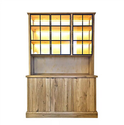 Rawood Furniture Kredens dębowy witryna z oświetleniem MARINO