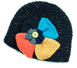 Angorkowy Beret Z Kokardką