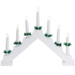 CHRISTMAS DECORATION Świecznik adwentowy Drewniany Biały