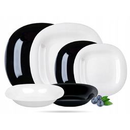 Serwis obiadowy dla 6 osób 18 elementów czarno