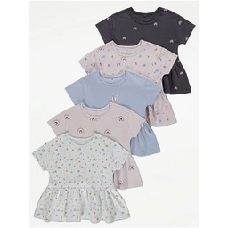 George 5 pak bluzek z baskinką krótki rękaw