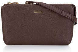 Crossbody z ekoskóry dwukomorowa brązowa