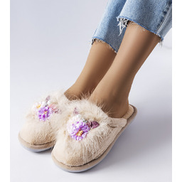 Beżowe damskie kapcie Moly-38