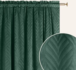 ZASŁONA WELUROWA LEAFLY - BUTELKOWA ZIELEŃ 140x250 TAŚMA