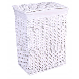 Kosz wiklinowy na pranie biały 72 L