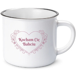 Kocham Cię Babciu - kubek emaliowany na prezent