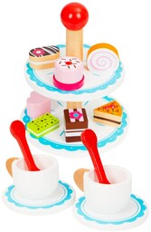 DREWNIANE SŁODYCZE ZABAWKI Ciastka Torty Filiżanki do zabawy