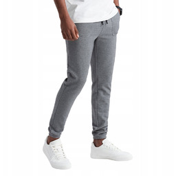 Spodnie męskie dresowe z dzianiny grafitowe V5 OM-PASK-0211