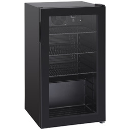 Lodówka na napoje 88L barowa przeszklona podblatowa czarna