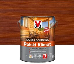 V33 Lazura ochronna POLSKI KLIMAT impregnująco-dekoracyjna mahoń 5L