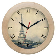 Zegar drewniany rondo Paris