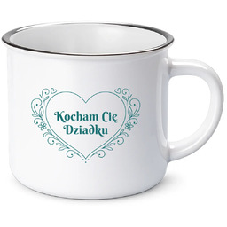 Kocham Cię Dziadku - kubek emaliowany na prezent
