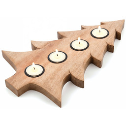 Świecznik drewniany na 4 świeczki MANGO 40x27,5 cm