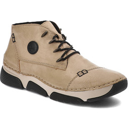 Rieker Beżowe Botki Damskie Eleganckie Obuwie Na Jesień