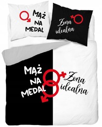 Pościel Bawełna 220X200cm Mąż Na Medal Żona Idealna