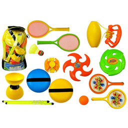 Lean Toys, zestaw sportowy Rakiety frisbee Diabolo