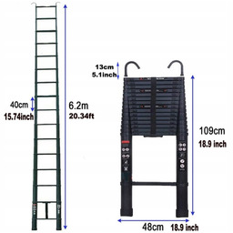 Drabina teleskopowa przystawna 7,5m haki