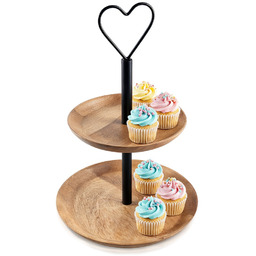 Patera drewniana 2-poziomowa MANGO 37 cm