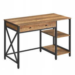Biurko Loft Industrialne Orzechowy Brąz z Szufladą