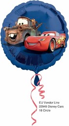 Ballonim  Cars niebieski okrągły ok. 45 cm