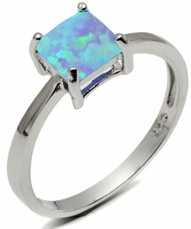 Pierścionek Srebrny z Błękitnym Opalem