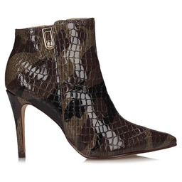 Brązowo zielone botki na szpilce Toscanio J51082019X07 -