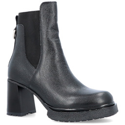 Botki na obcasie ze skóry - LEMAR 60440