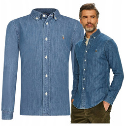 RALPH LAUREN koszula jeansowa granatowa na co dzień