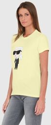 KARL LAGERFELD Żółty damski t-shirt Ikonik 2.0 Karl