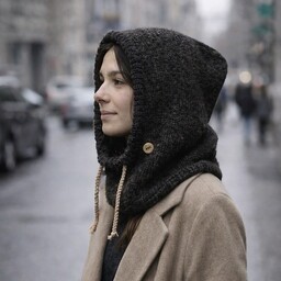 Pakamera Balaclava kominiarka kaptur czapka 100% alpaka ręczna