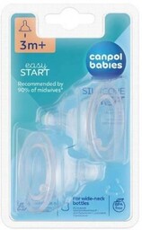 CANPOL BABIES EasyStart Smoczki silikonowe do butelek trójprzepływowe,