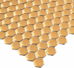 DUNIN Mini Hexagon Gold matt mozaika gresowa