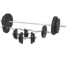 Zestaw sztang 100kg prosta + łamana + hantle
