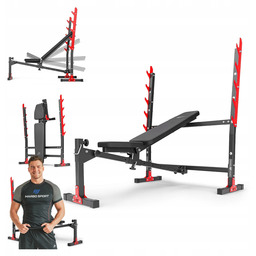 Marbo Ławka do ćwiczeń ze stojakami skos ujemny