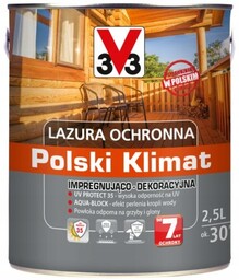 V33 Lazura ochronna Polski Klimat 2,5l sosna skandynawska