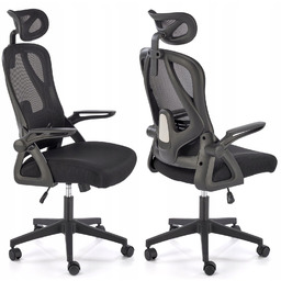 Czarny Fotel młodzieżowy ergonomiczne krzesło obrotowe Negro Halmar
