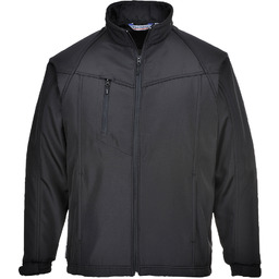 PORTWEST TK40 MĘSKA KURTKA SOFTSHELL OREGON (3L); CZARNY