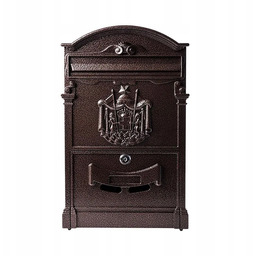 Skrzynka na listy Pocztowa Retro Miedziana Brązowa ozdobna