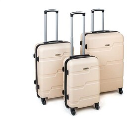 Pretty UP 3-częściowy zestaw walizek podróżnych ABS25, kość