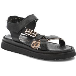 Armodo Czarne Sandały Modne Obuwie Damskie Panterka