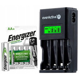 Ładowarka z LCD everActive NC-450 Black 4x Energizer