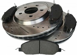 Przednie klocki + WIERCONE tarcze hamulcowe 316mm Ford