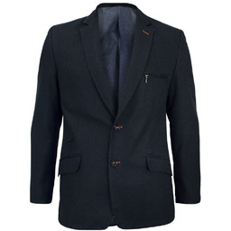 Granatowa Marynarka Casualowa, Taliowana, 2 Guziki - Casino,