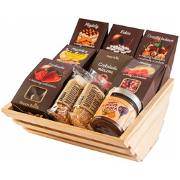 Kosz Prezentowy Skrzynka Zestaw Słodyczy Owoce Liofilizowane