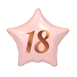 Balon foliowy na osiemnastkę różowa gwiazdka - 48