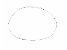 Rodowany srebrny naszyjnik gwiazd celebrytka choker gładkie kulki