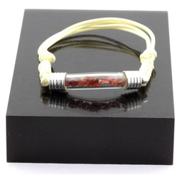 Kamienie i minerały. Bransoletka z surowego granatu rodolitowego.