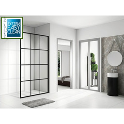 Walk-In ŚCIANKA-PRYSZNICOWA 120x195 cm/8 mm CZARNE PROFILE MAT/SZPROSY
