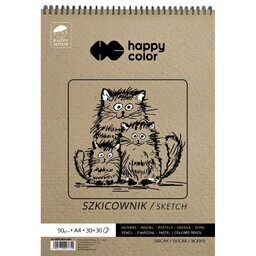 Szkicownik na spirali Happy Color A4 80/90g 60